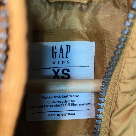 Gap kids cold control mustard yellow puffer vest size xs - Picture 3 of 4